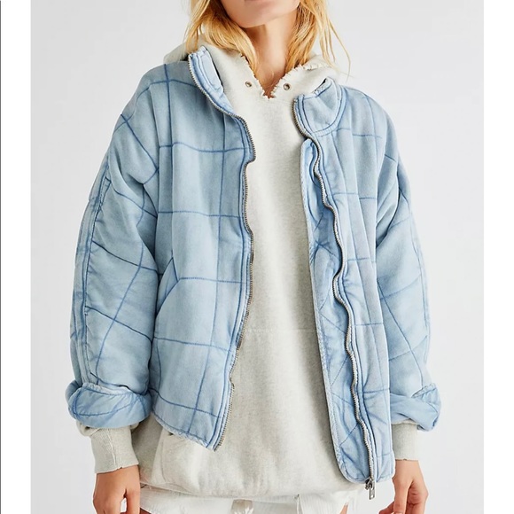 Free People Jackets & Blazers - Free People Dolman Quilted Jacket in Wavy Waters size Xsmall